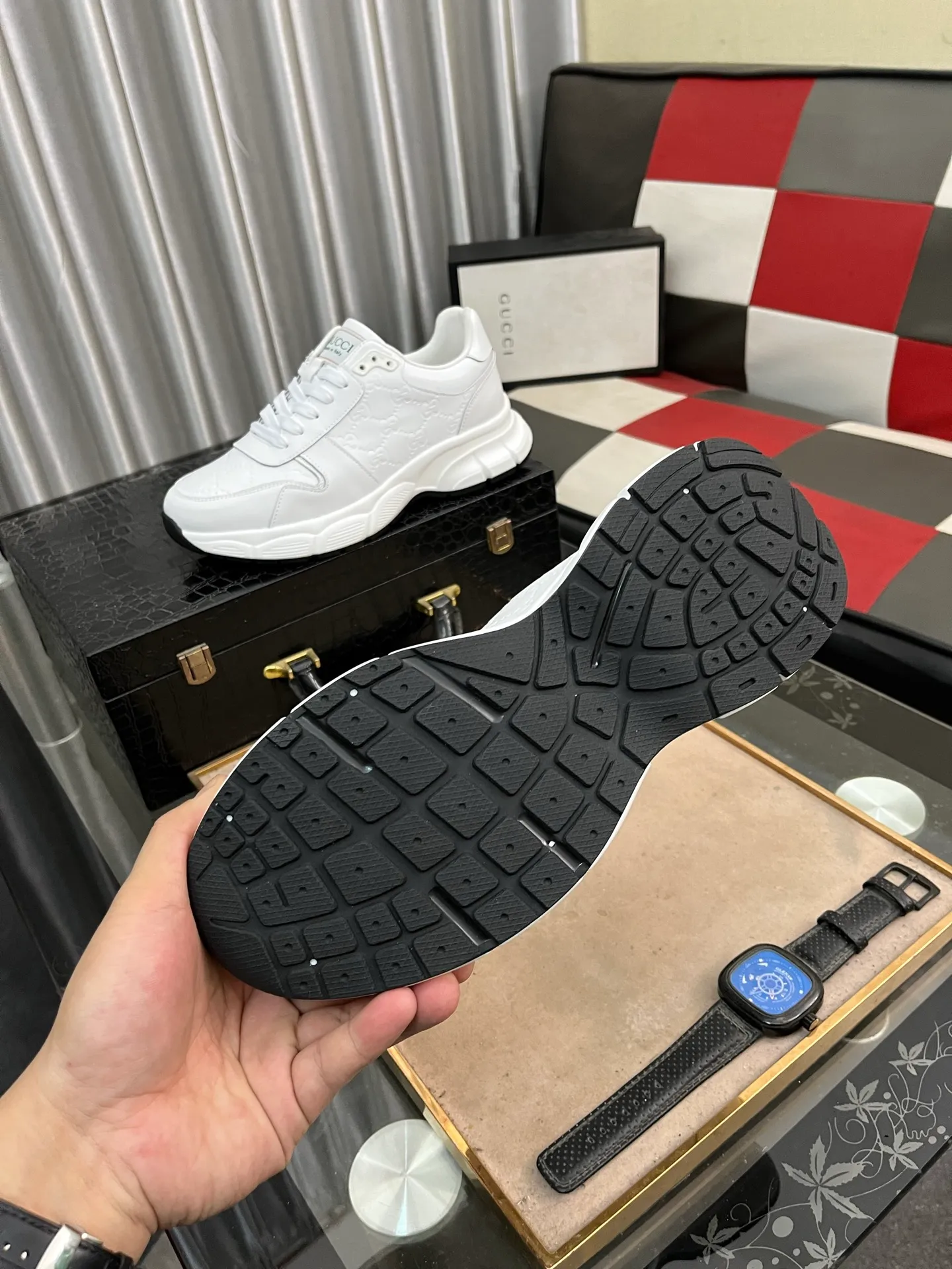 Men's shoes 💰440⌚️⌚️ (GUCCI-Gucci) luxury brand sports and casual shoes, imported original material, sheepskin lining, high-end and comfortable, original outsole is light and wear-resistant! Purely handmade, details determine quality! 38-443️⃣colors available
